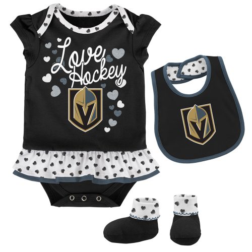 Vegas Golden Knights Infant Love Hockey Creeper Bib & Booties Set