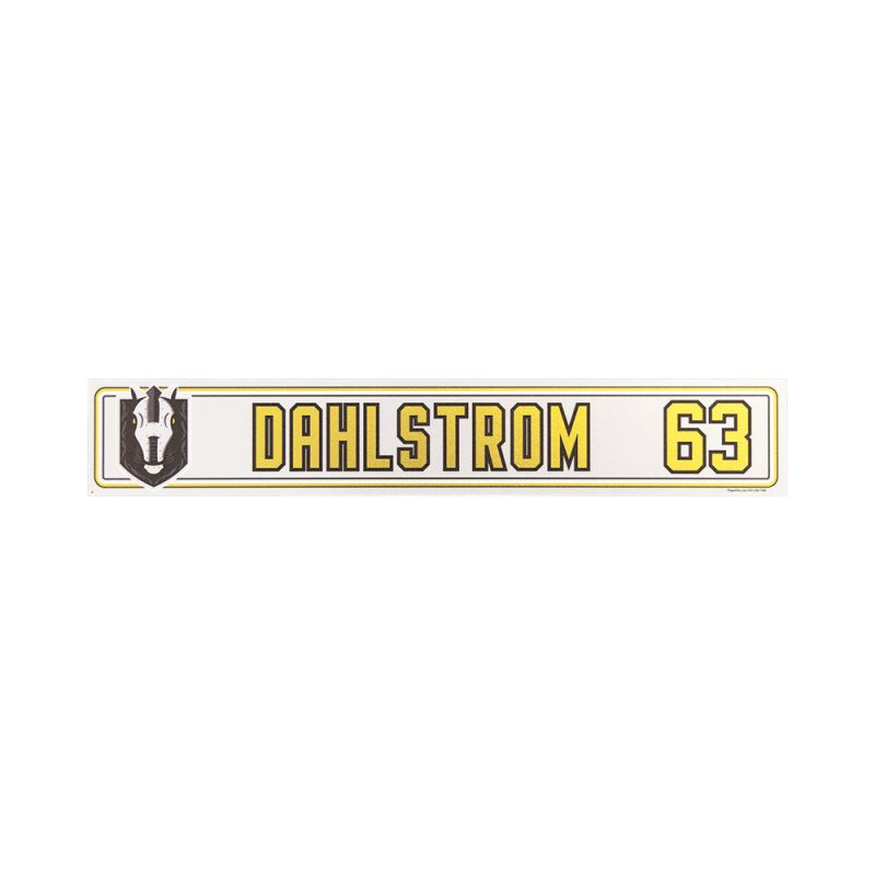 63 carl dahlstrom game used inaugural season locker nameplate 325