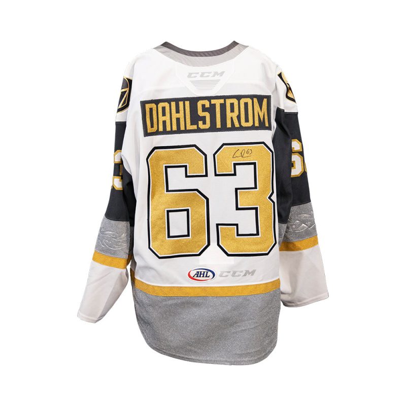 63 carl dahlstrom game worn signed white jersey 540