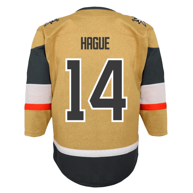 VGK Fanatics Breakaway Youth Gold Hague Jersey Back