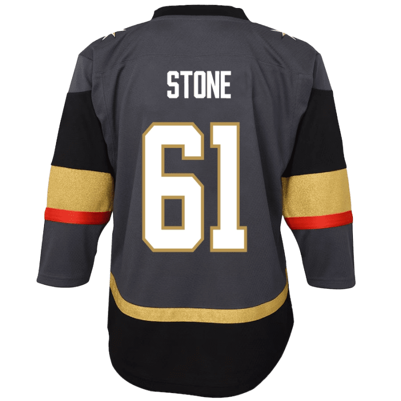 VGK Fanatics Breakaway Youth Gray Stone Jersey Back