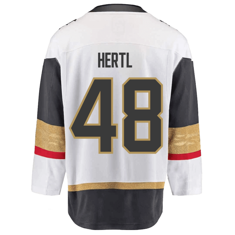 VGK Fanatics Breakaway Youth White Hertl Jersey Back