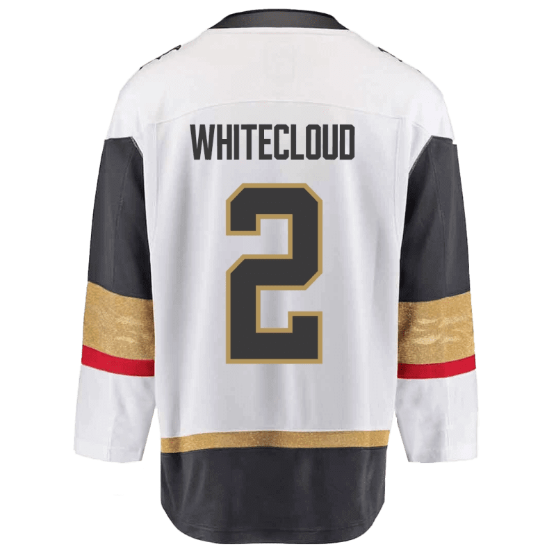 VGK Fanatics Breakaway Youth White Whitecloud Jersey Back