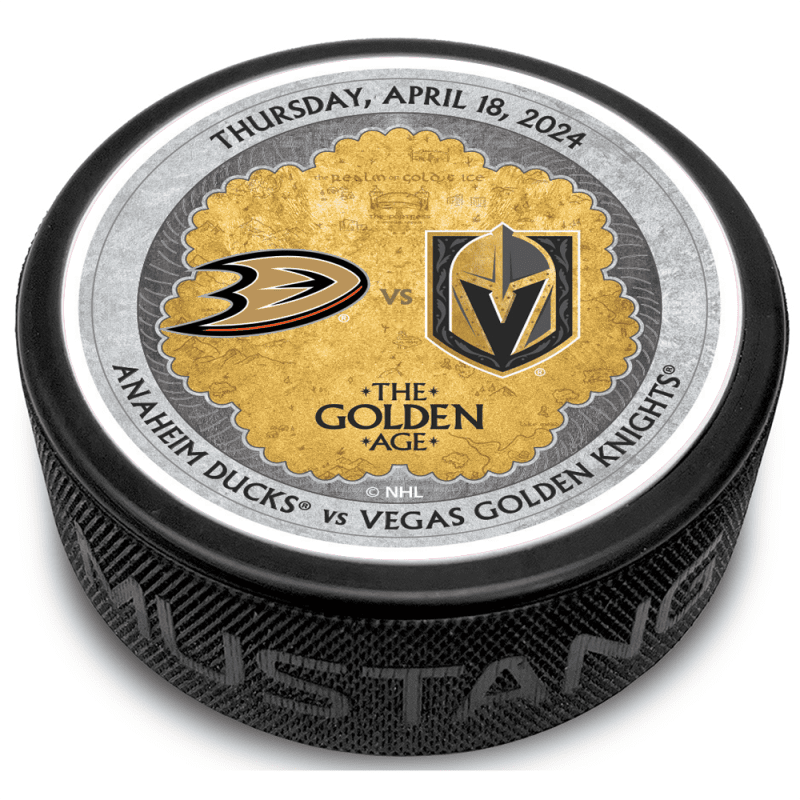 ana vs vgk gameday puck 4 18 2024 black each 603