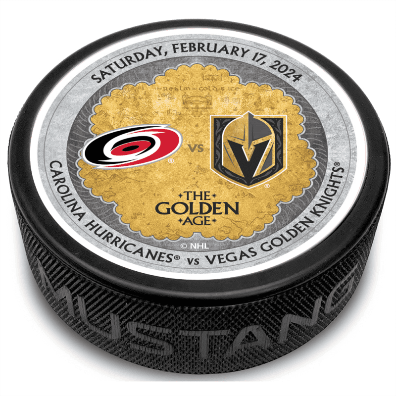 car vs vgk gameday puck 2 17 2024 black each 324