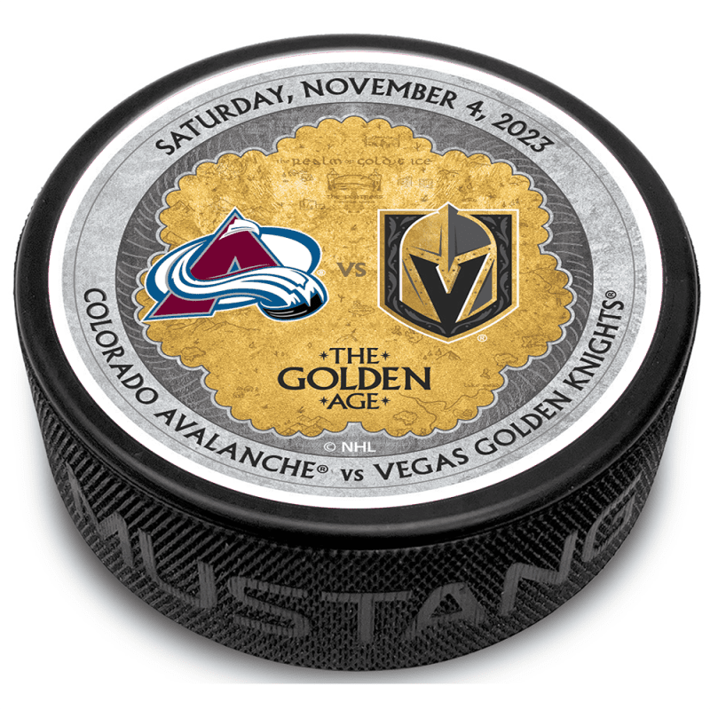 col vs vgk gameday puck 11 4 2023 black each 978