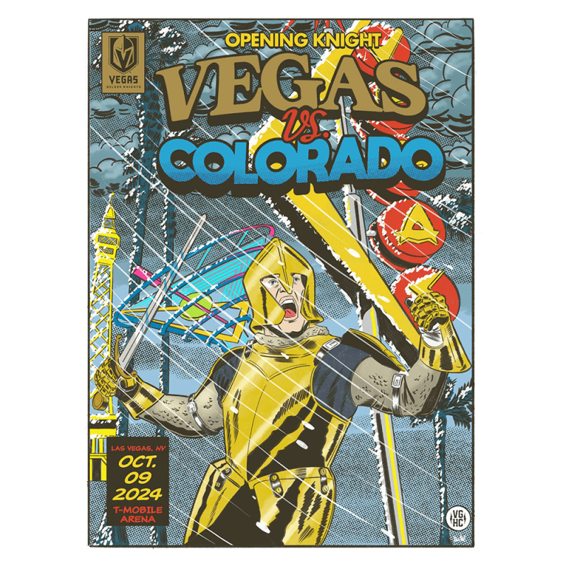 col vs vgk opening knight poster 10 9 2024 decor 148