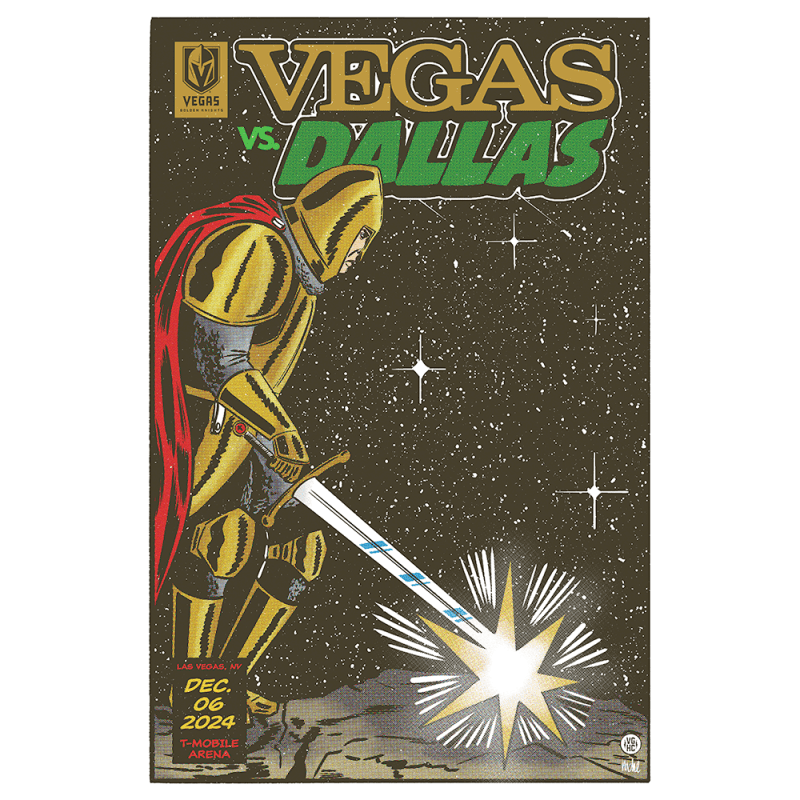 dal vs vgk game knight poster 12 6 2024 decor 270