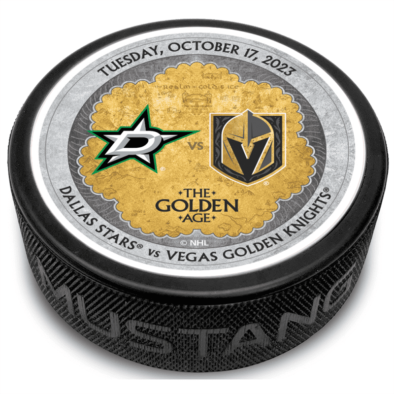 dal vs vgk gameday puck 10 17 2023 black each 196