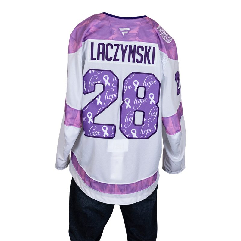 game issued 28 tanner laczynski 2024 25 hfc jersey 17990 922