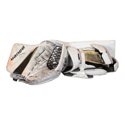 game used 32 jesper vikman glove and blocker 17937 17939 set 530