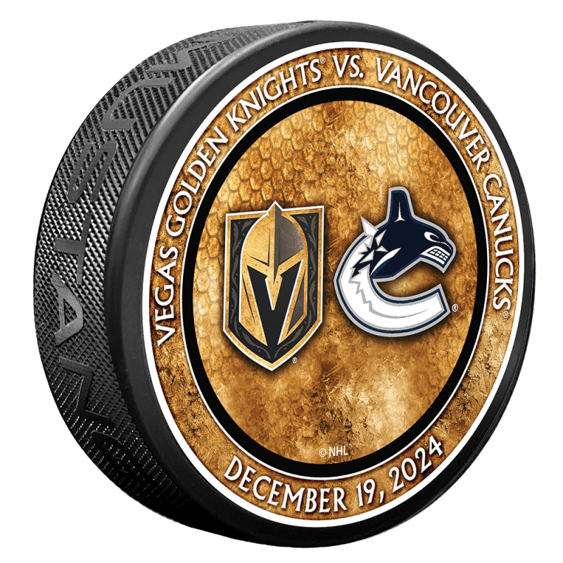 van vs vgk match up puck 12 19 2024 black 111