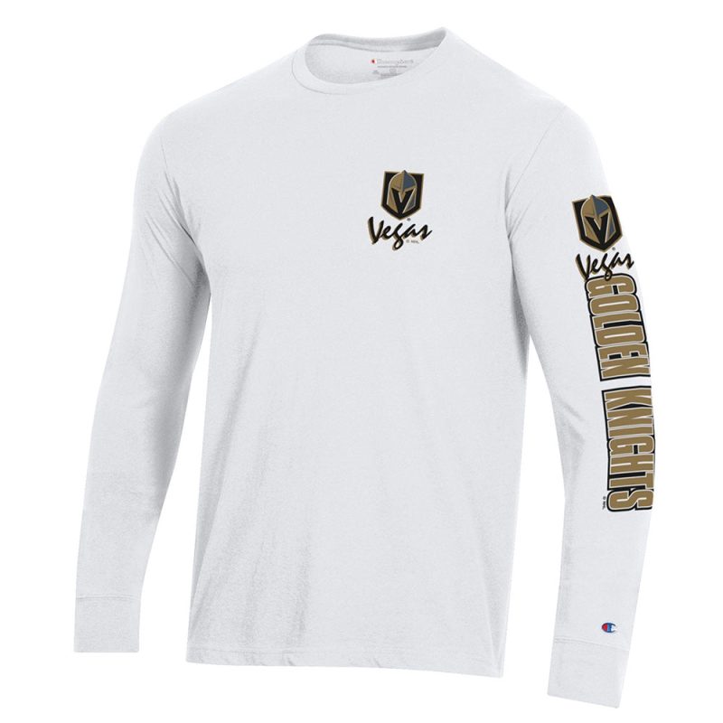 vegas golden knights team script 3 hit long sleeve tee shirt 910