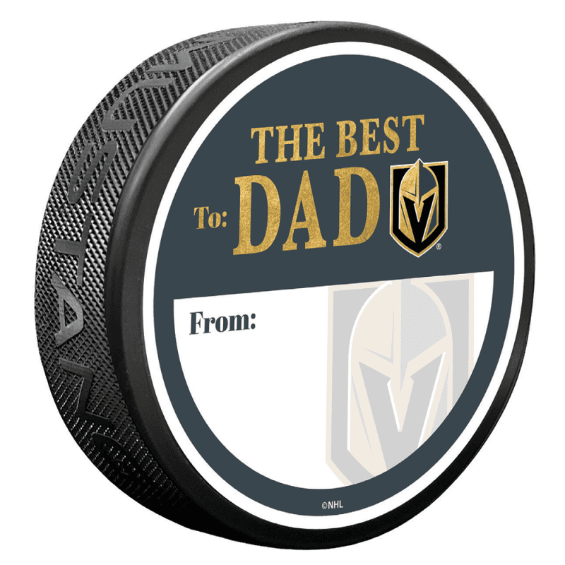 vegas golden knights the best dad signature puck team each 324