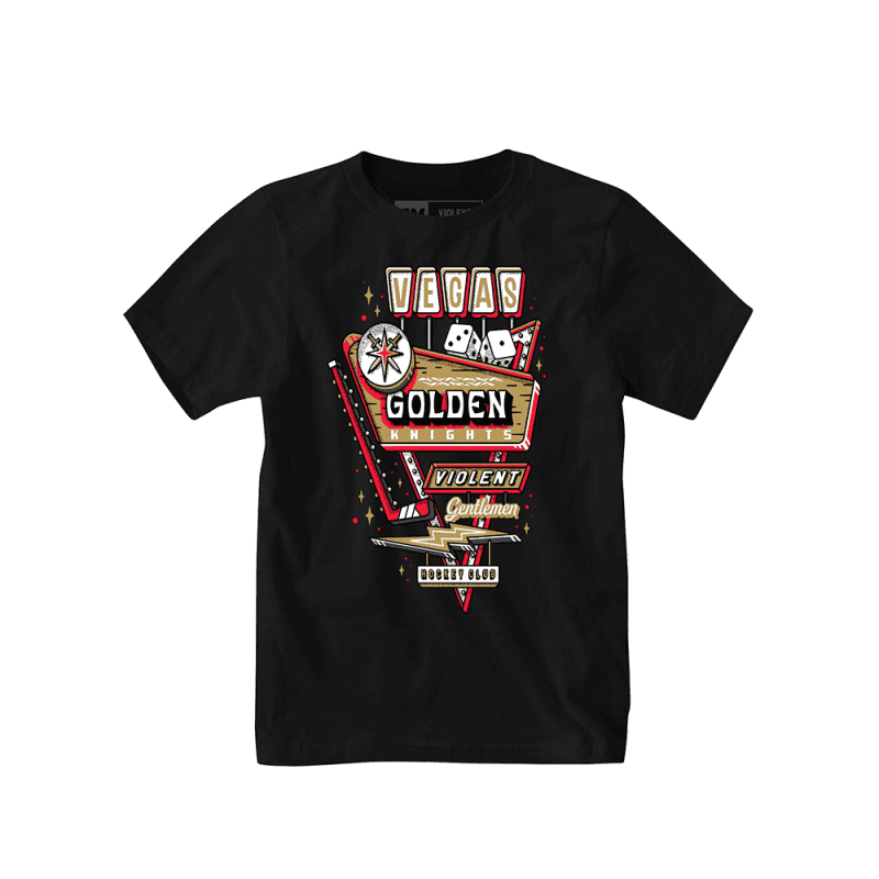 vegas golden knights youth retro diner tee shirt 642