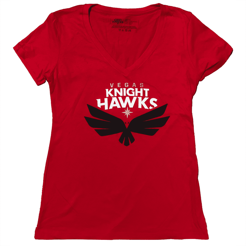 vegas knight hawks womens logo red tee shirt 829